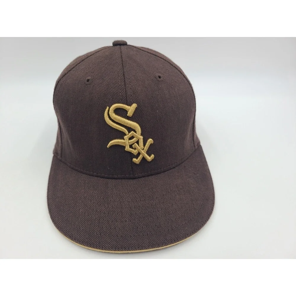Youth Chicago White Sox‎ Twins Enterprise Flex Fitted Hat Cap MLB Baseball Brown